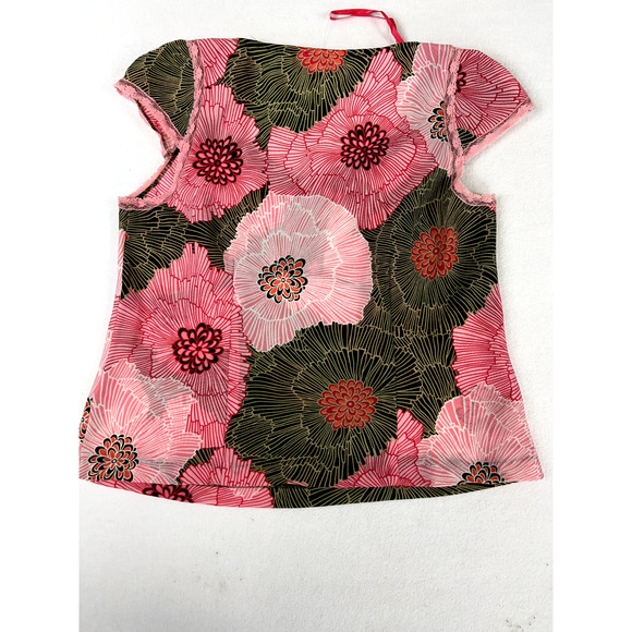 y2k A-line Floral Lace Trim‎ Boho Top Pink Green Retro Indie Fairycore Shirt 12 - Picture 2 of 10